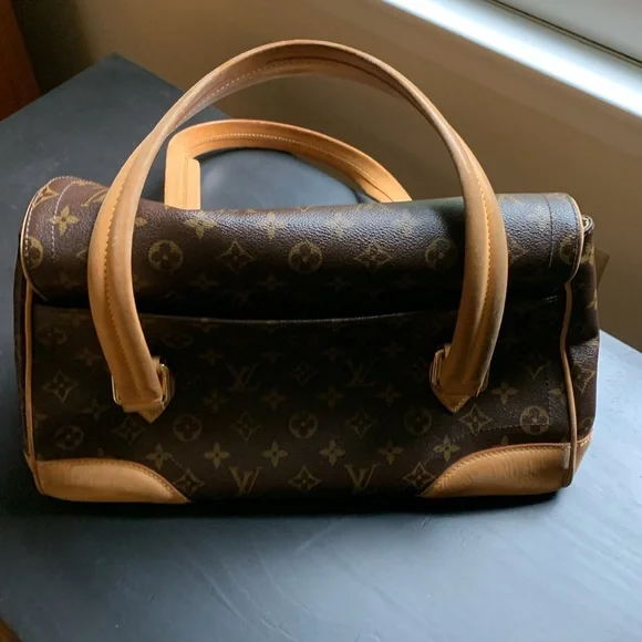 Louis Vuitton Brown Tan Satchel with Monogram Canvas - Picture 3 of 11